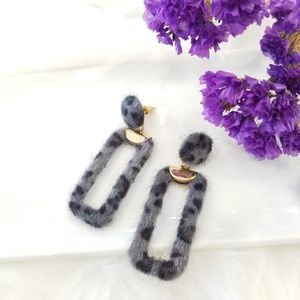 Jewelry - Gray faux fur leapord earrings Jewelry - Gray faux fur leapord earrings
